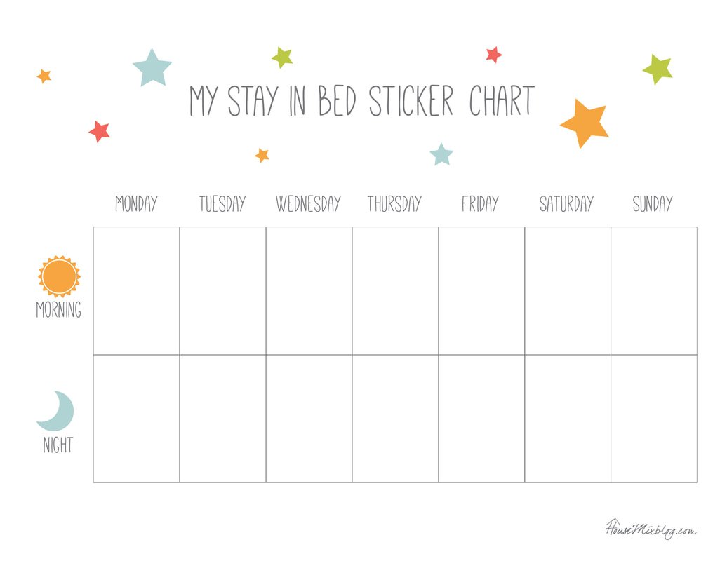 My Stay in Bed Sticker Chart Morning and Night